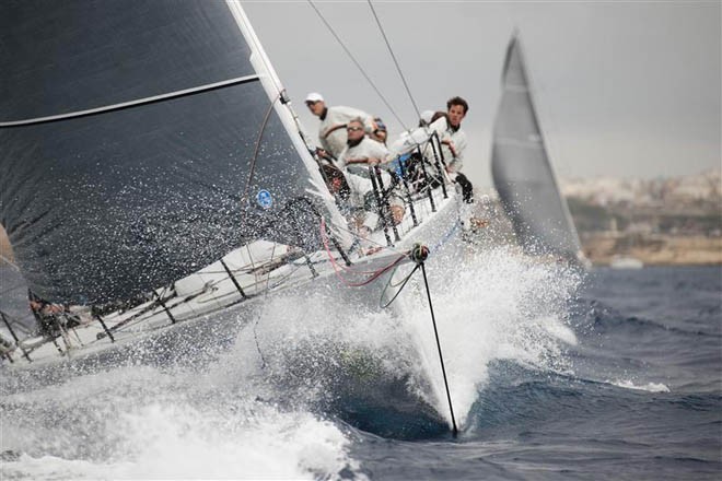 Alegre GBR at the start - Rolex Middle Sea Race 2011 ©  Rolex/ Kurt Arrigo http://www.regattanews.com